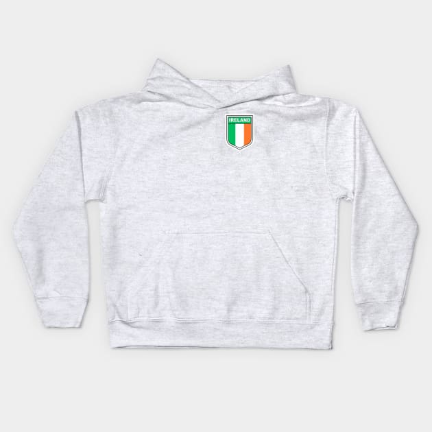 Flag of Ireland in a shield Kids Hoodie by pickledpossums